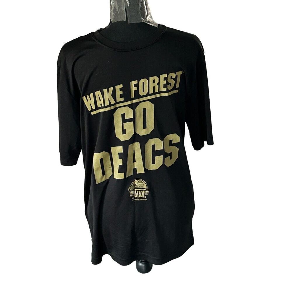 Wake Forest Men's Medium Black T-Shirt "Go Deacs" Military‎ Bowl